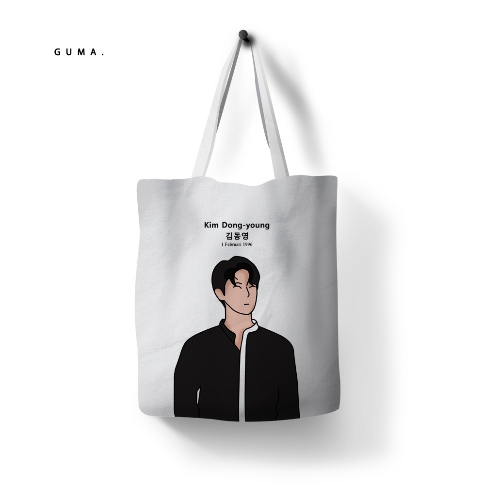 Túi xách Canvas in chữ NCT DOYOUNG KIM DONG YOUNG KOREA chính hãng cho nữ