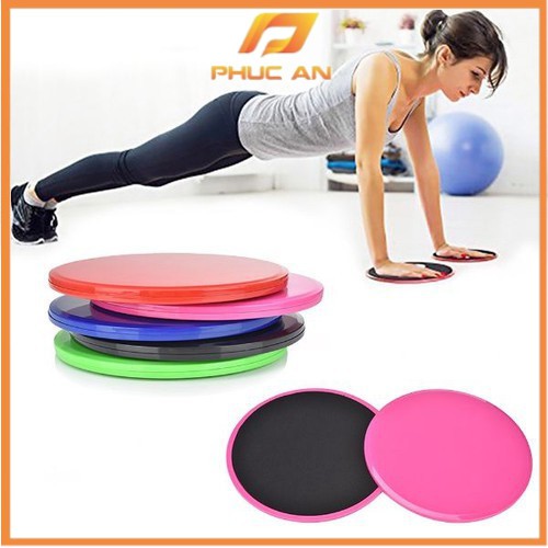 Đĩa trượt tập cơ bụng Yoga và GYM, Sliding Disc (Đĩa trượt Sliders Discs) - Đĩa Tròn 18x18cm, Chất Liệu nhựa ABS và EVA