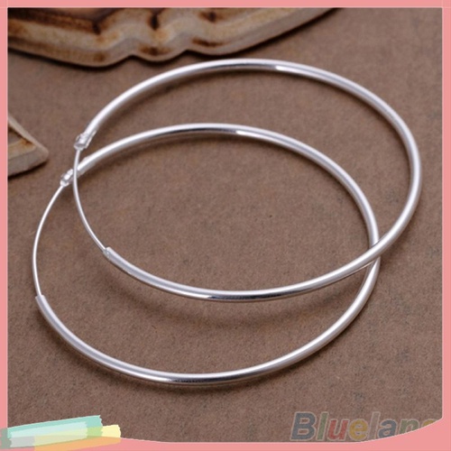 Đôi Khuyên Tai HìNh VòNg TròN LớN Mạ BạC ThờI Trang Cho Nữ