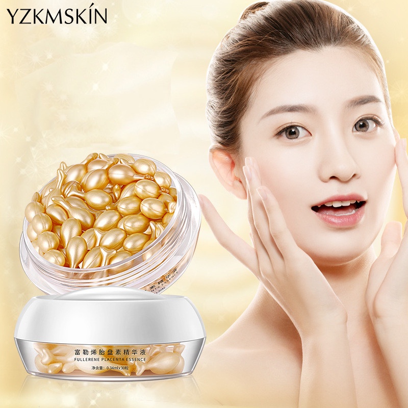Bộ hạt tinh chất từ nhau thai cừu fullerene hỗ trợ dưỡng ẩm làm săn chắc da chống nếp nhăn
