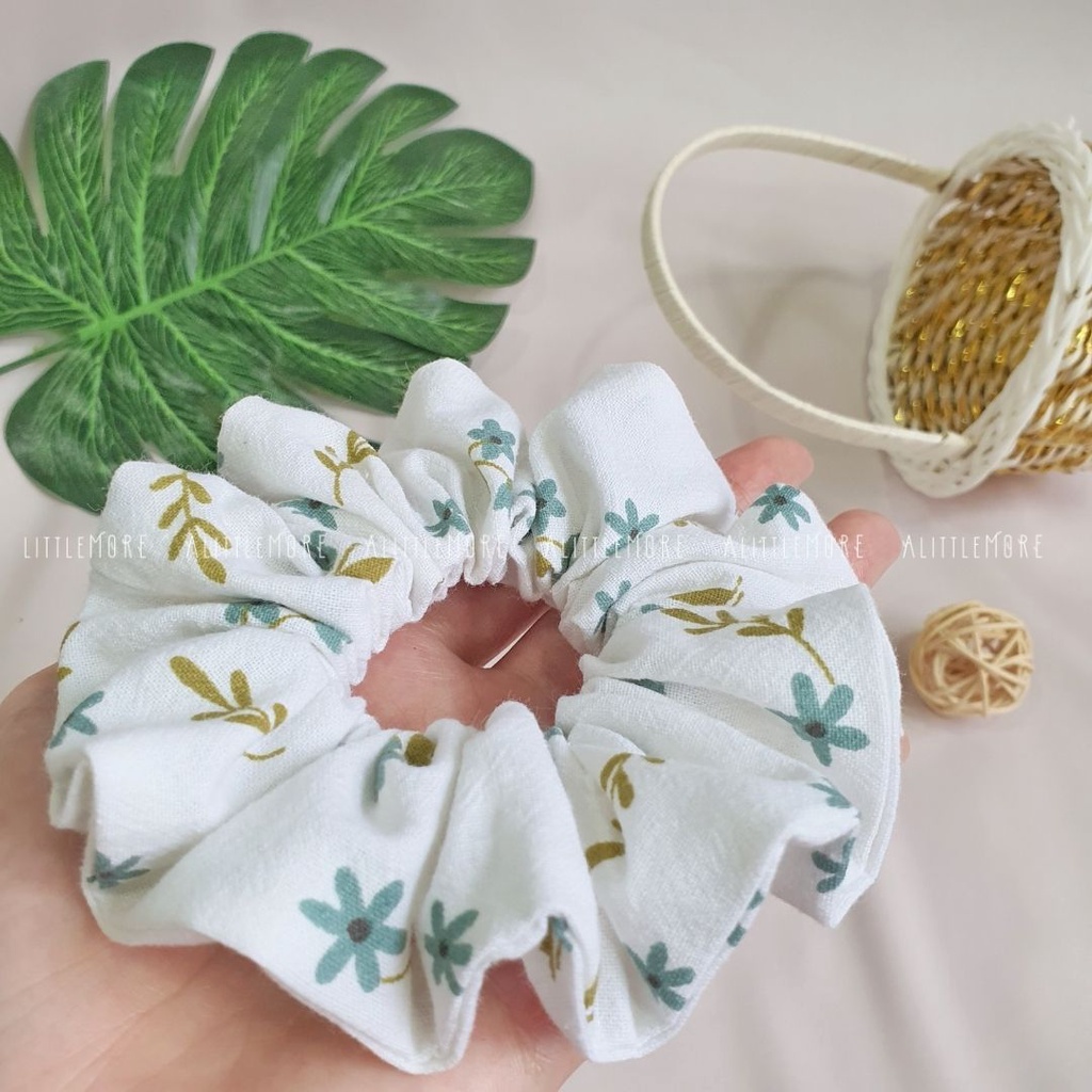 Dây Buộc Tóc Scrunchies AlittleMORE Hoa Nhí Xinh Xắn Đủ Size Cột Tóc Đẹp Dễ Thương