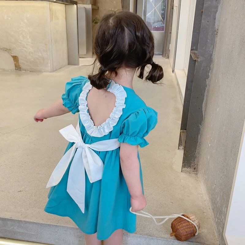 Đầm công chúa tay ngắn phong cách Hàn Quốc dễ thương thời trang mùa hè cho bé gái