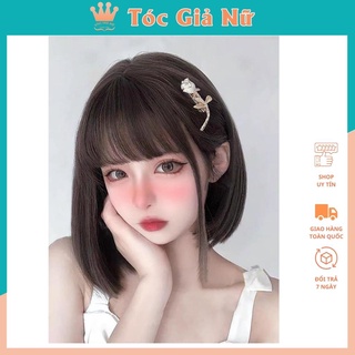 Tóc giả nữ đẹp 🥰FREESHIP🥰 Tóc giả nguyên đầu cúp ngang vai vàng tây
