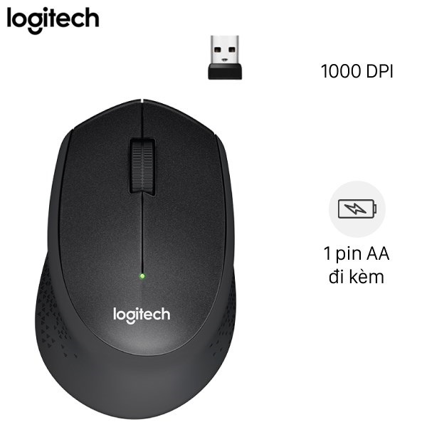 Chuột không dây Logitech M331 kết nối USB, yên lặng - Hàng Chính Hãng