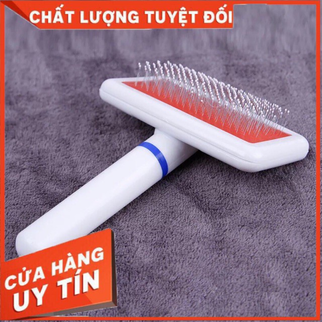 Phụ kiện chó mèo_lược chải lông (màu trắng - không hộp)