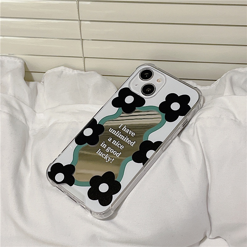 Ốp lưng iphone Ốp Điện Thoại Mặt Gương Họa Tiết Hoa Cho Apple 13iPhone14proPromax xs/6/7/8 Dinuo case