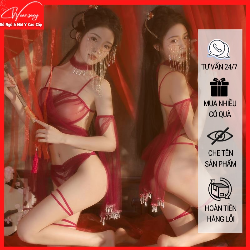 Đồ Ngủ Cosplay Mỹ Nữ Trung Hoa Sexy  Hán Phục Gợi Cảm Cám Dỗ Quyến Rũ 7881 [CWEAR.SEXY_ĐỒ NGỦ &amp; NỘI Y CAO CẤP]