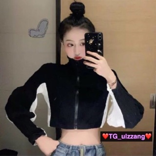 [ẢNH THẬT] Áo khoác len croptop black-white