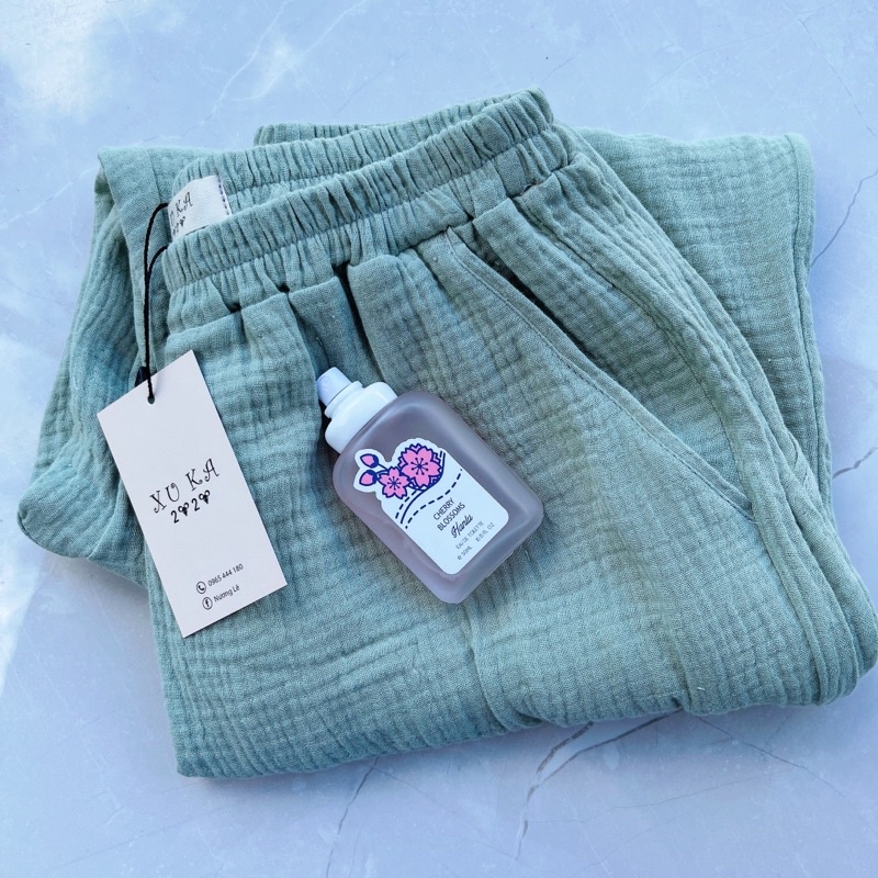 Quần jogger muslin màu