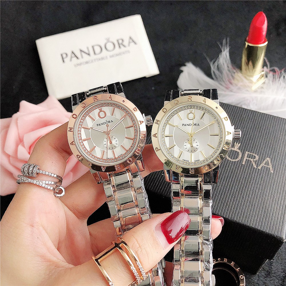 Pandora Đồng Hồ Đeo Tay Dây Thép Thời Trang Cho Nữ