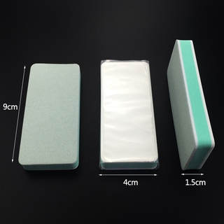 [Hàng mới về] Khối xốp dũa móng tay đánh bóng hai mặt màu xanh lá và màu trắng đa chức năng