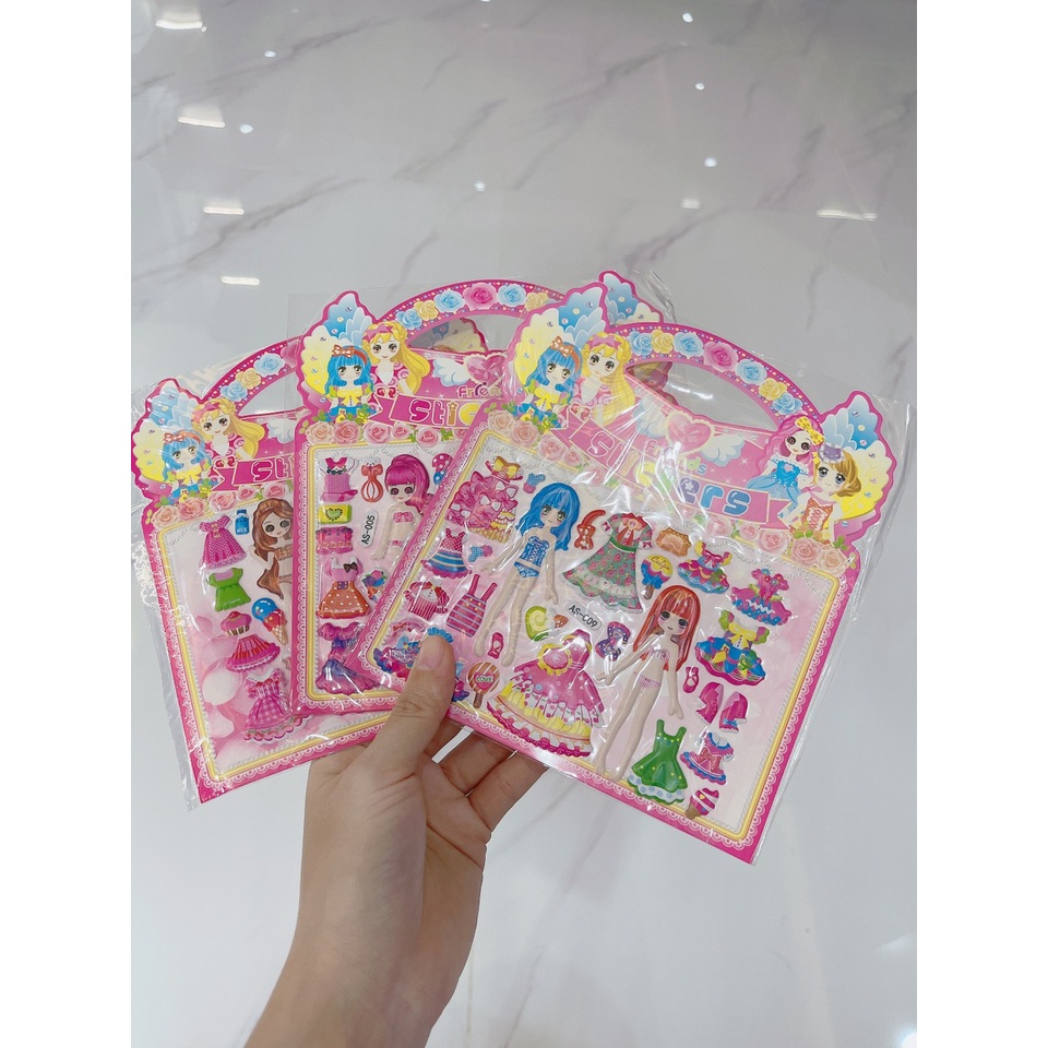 Hình dán đồ chơi Sticker công chúa nổi 3D siêu xinh cho bé