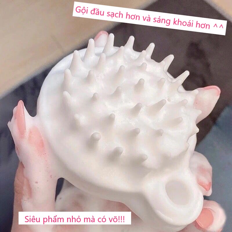 Lược gội đầu Silicone Nhật Bản - Massage Da Đầu