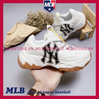 Giày MLB NY Nam Nữ, Giày NY Màu Nâu IN 3D Đế Cao 4CM Hàng Đẹp Full Box