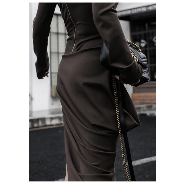 Váy đầm nữ dự tiệc thiết kế dáng ôm xẻ hông Gemmi Fashion, DK8305