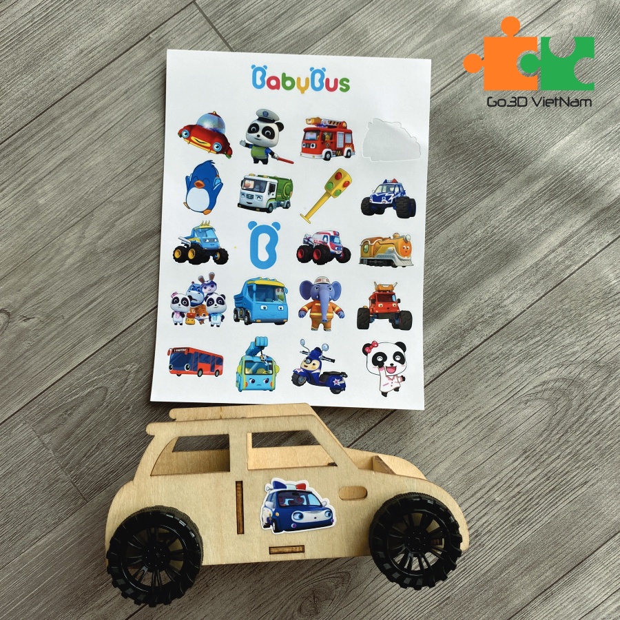 Hình dán babybus cho bé (Combo 3 tấm hình dán)