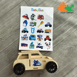 Hình dán babybus cho bé (Combo 3 tấm hình dán)