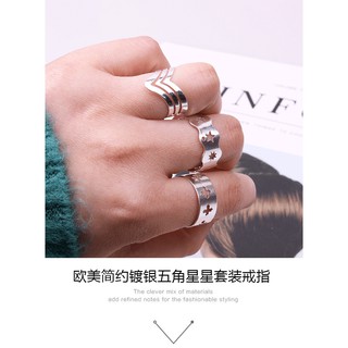 Sét 3 chiếc nhẫn màu trắng