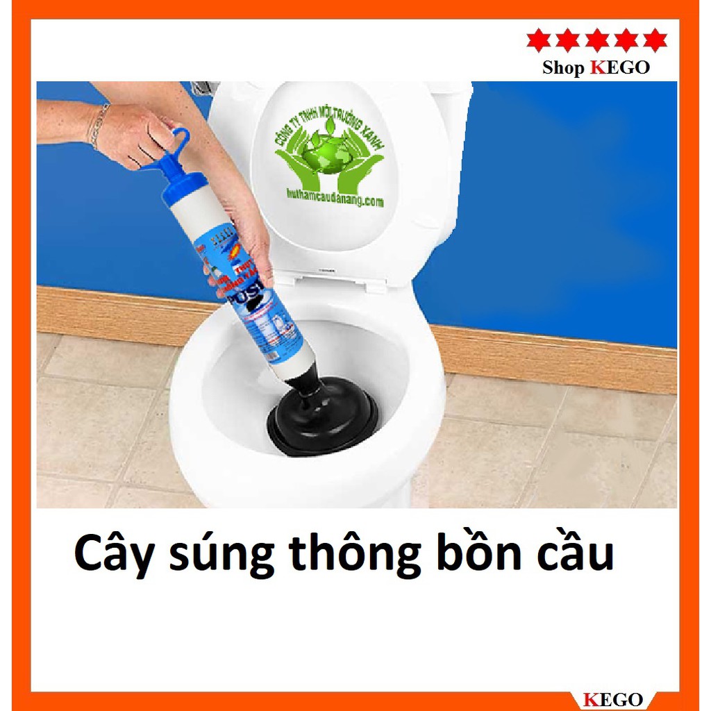 Dụng cụ cây bơm, súng thụt thông tắc bồn cầu nhà vệ sinh