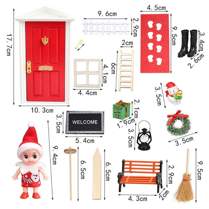 Set 1 / 12 Mô Hình Cây Thông Noel Mini Để Bàn Trang Trí Nhà Búp Bê