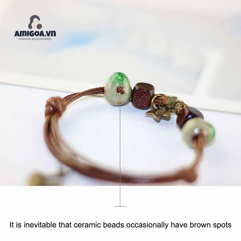 ✨✨Vòng Tay Phối Hạt Gốm Sứ Phong Cách Vintage Thời Trang