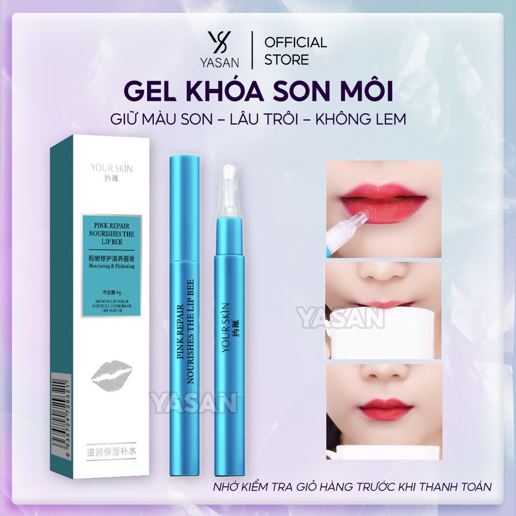 Gel khóa màu son môi giữ bền màu 24h không trôi không lem gel giữ son Yasan