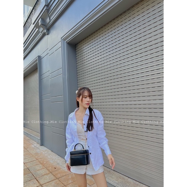 MIE MIN Sơ Mi Oversize Linen Tưng (Hình ảnh tự chụp của shop)