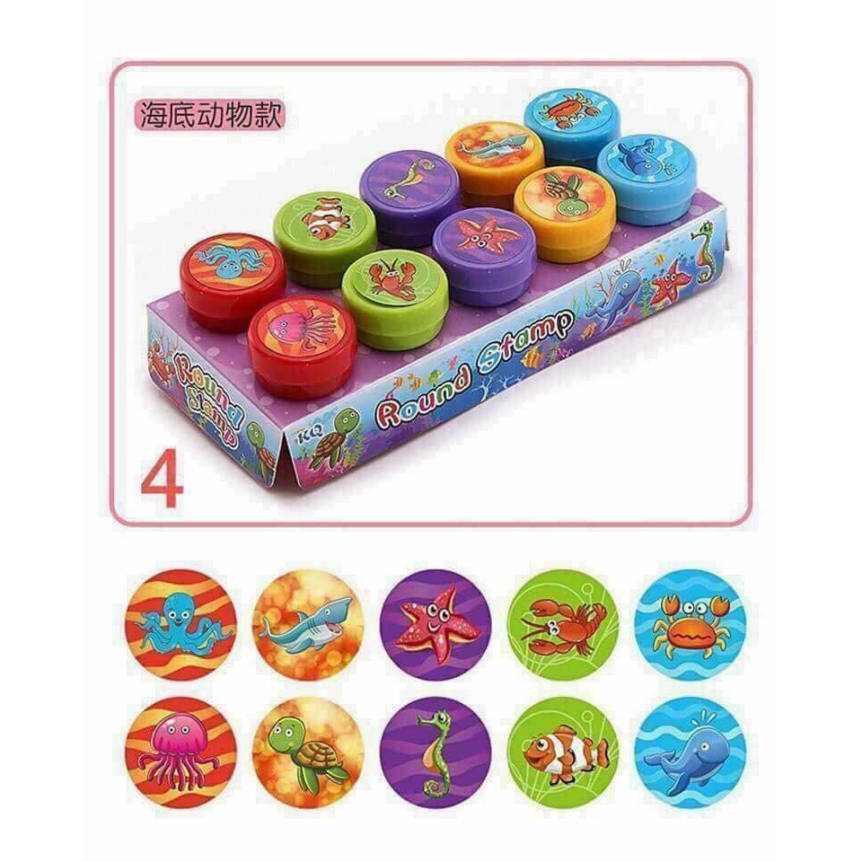GIẢM Bộ đồ chơi Sét 10 con dấu kute cho bé mã hàng hot