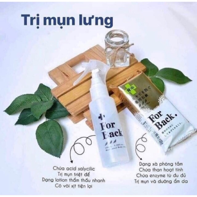 Combo ngăn ngừa mụn lưng &amp; ngừa thâm, Xà phòng và Lotion xịt For Back Nhật Bản - QpeeStore