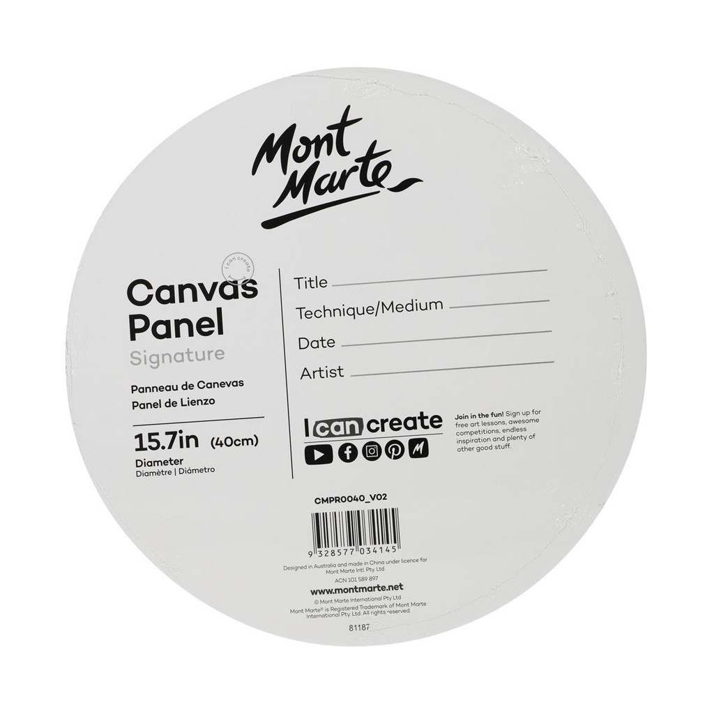 [DA ĐEN] Canvas Panel Tròn Mont Marte Signature 40cm