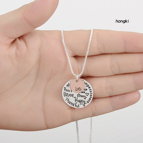 vòng cổ Tình Bạn Mặt Tròn Khắc Chữ Độc Đáo