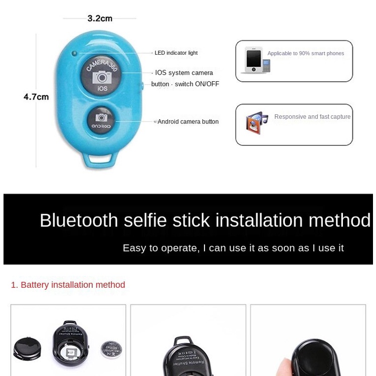 Mobile Gậy Chụp Ảnh Tự Sướng Không Dây Bluetooth Điều Khiển Từ Xa Cho Điện Thoại Android / Iossystem | BigBuy360 - bigbuy360.vn