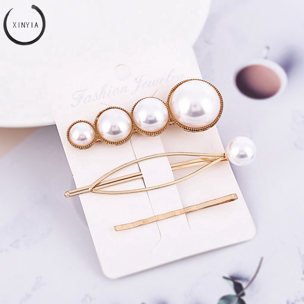 Kẹp Tóc Đính Ngọc Trai Phong Cách Hàn Quốc Xinh Xắn Cho Nữ