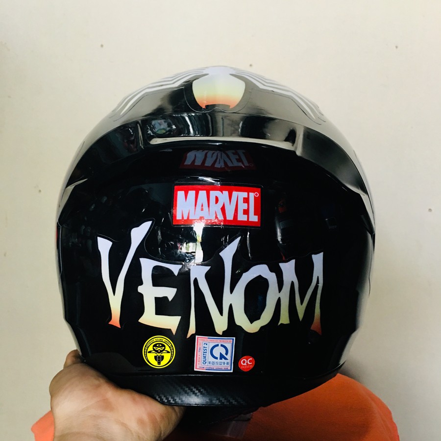 Nón Mũ Fullface Roc - Royal138b 1 Kính Đen Bóng Lên Tem VENOM Kính Đen