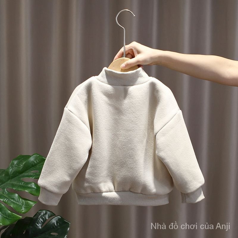 COD Boy Autumn And Winter New Velvet Sweater Warm Shirt Children Thick ShirtKid's Fashion Tops
