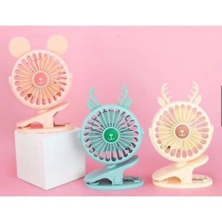 Quạt mini [Tích hợp đèn ngủ] góc xoay 720 độ, liên tục 6 tiếng kẹp xe đẩy tiện dụng