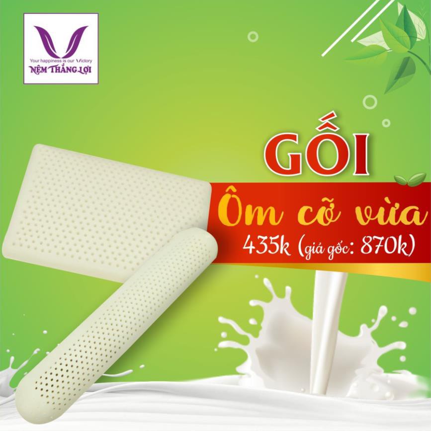 Gối Cao Su Thiên Nhiên Thắng Lợi Được Làm Bằng Cao Su Nguyên Chất Tựa Đầu Khi Ngủ Thoải Mái Tránh Đau Vai Gáy