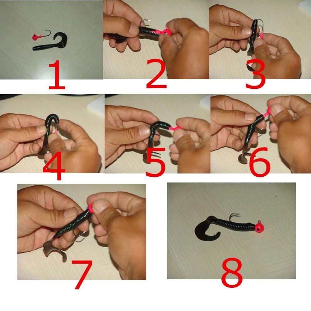 Mồi Câu Cá Giả Hình Giun Mềm Phát Sáng Trong Đêm