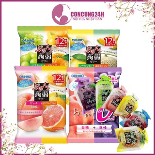 Thạch Hoa Quả Orihiro, Thơm Ngon, Bổ Dưỡng Hương Vị Trái Cây Nhật Bản 40g (20g*12 gói) [DATE T11/2022]