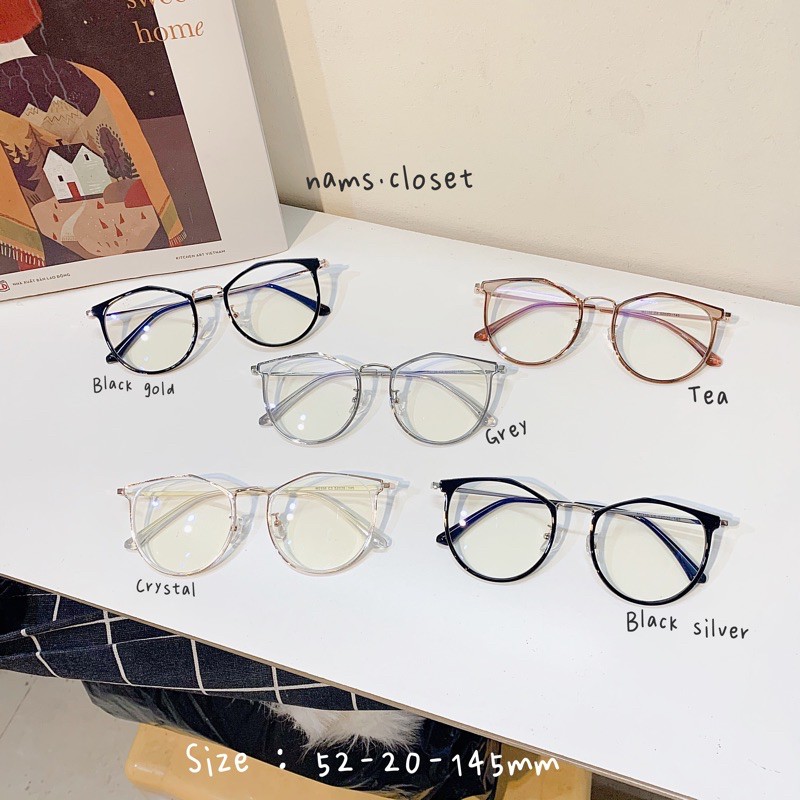 👓 Gọng kính cận thời trang cao cấp dáng bầu lục giác 2156