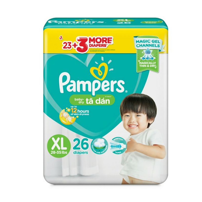 (Thanh lý ) Combo 100 Tã dán pampers baby dry size XL(hàng trần)