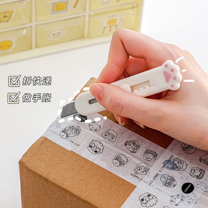 Dao Rọc Giấy Mini Cute Hình Chân Mèo, Hình Thú, Hình Trái Cây Dễ Thương Tiện Lợi An Toàn