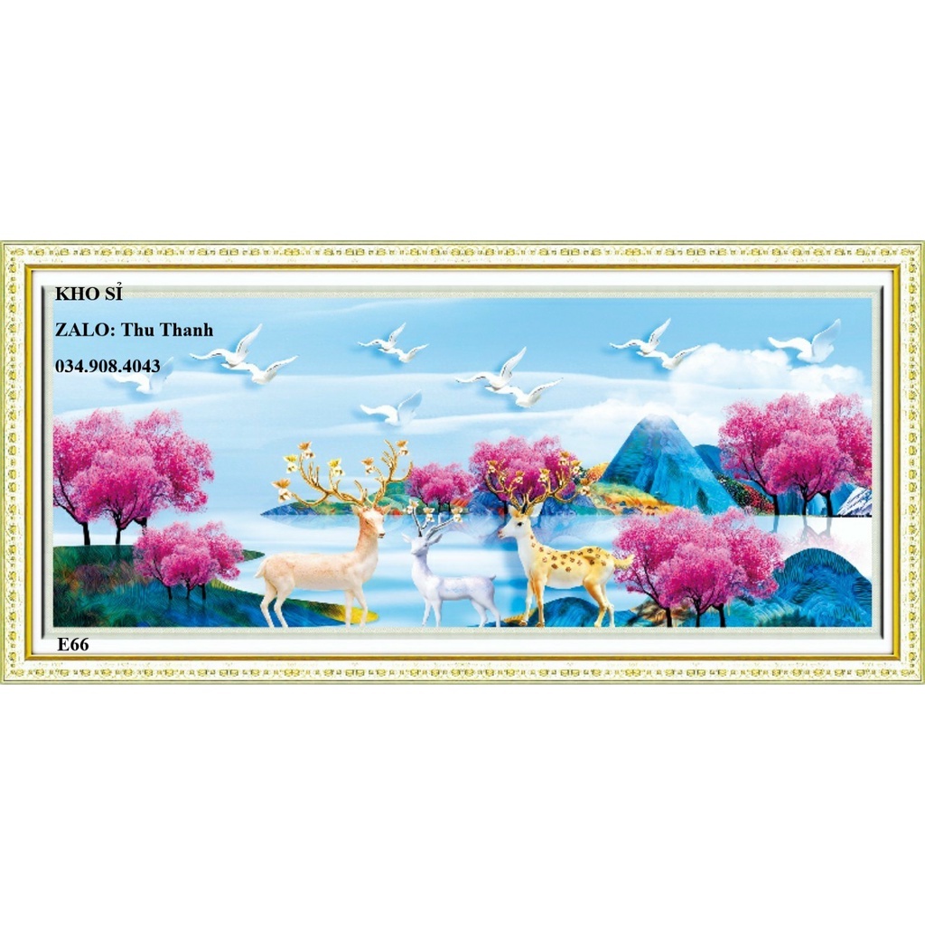 TRANH THÊU PHONG CẢNH ĐÔI CÁ CHÉP TÀI LỘC E59 (50X90) EDB59 (70X130) MDW0609 e87 e83 e77 e79 e109 e110 e118 e116 edb116