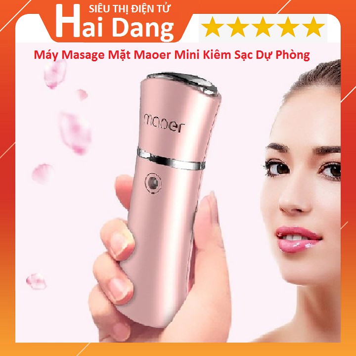 Máy Xông, Máy Masage Mặt Maoer Mini Cầm Tay Kiêm Sạc Dự Phòng.Làm Đẹp Mặt