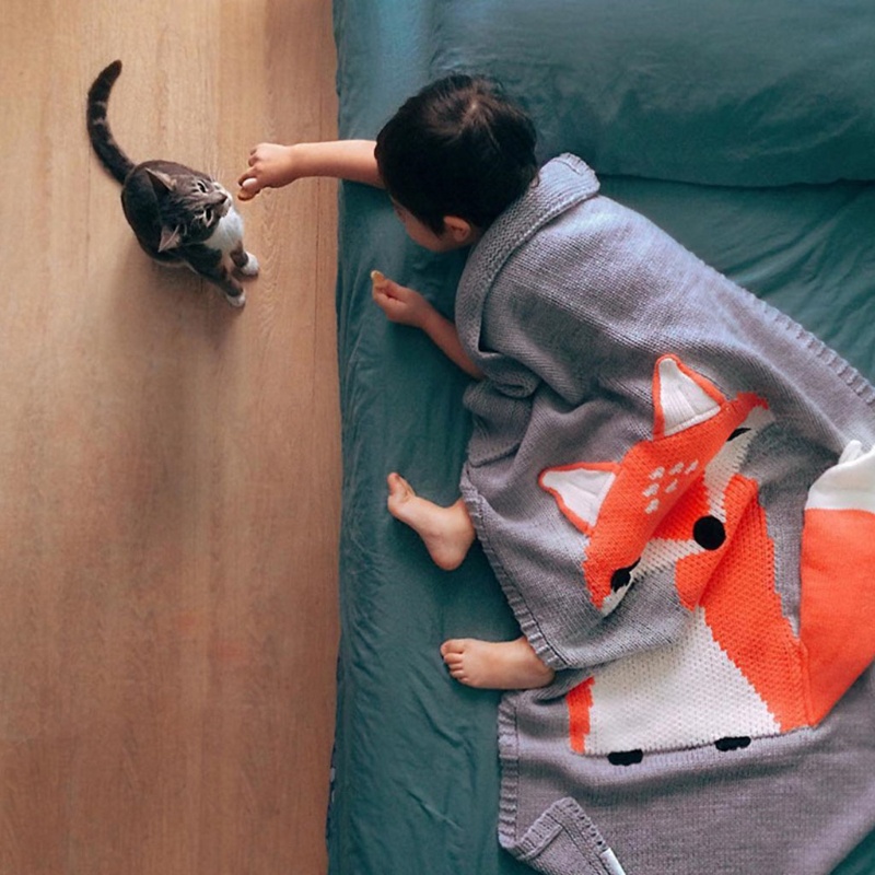 Chăn Mềm Giữ Ấm Cỡ Lớn In Họa Tiết Hoạt Hình Dễ Thương An Toàn Cho Bé