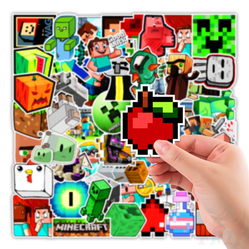 Bộ 100 Hình Dán Họa Tiết Game Minecraft Thời Trang Dùng Trang Trí Vali / Ván Trượt Sáng Tạo DIY