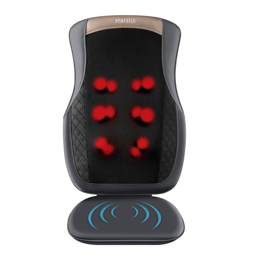 Đệm ghế massage Shiatsu 3D kèm nhiệt công nghệ pin sạc dùng được trên ô tô Homedics MCS-624HJ