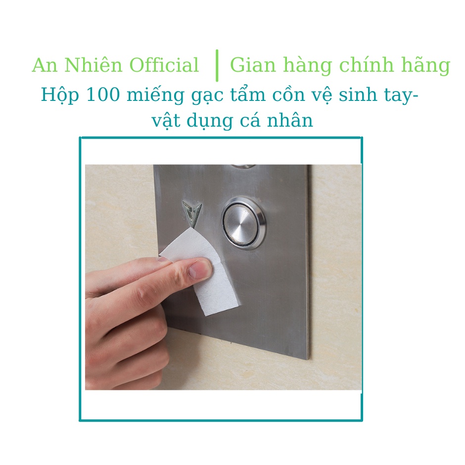 Gạc Tẩm Cồn 70 Độ Tiệt Trùng Alcohol Pads Greetmed (hộp 100 miếng) sát khuẩn vệ sinh tay và vật dụng