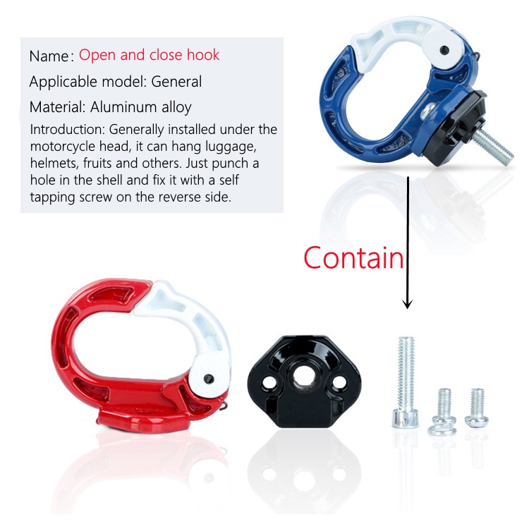 Móc Treo Mũ Bảo Hiểm Bằng Hợp Kim CNC Thông Dụng Cho Xe Máy #120