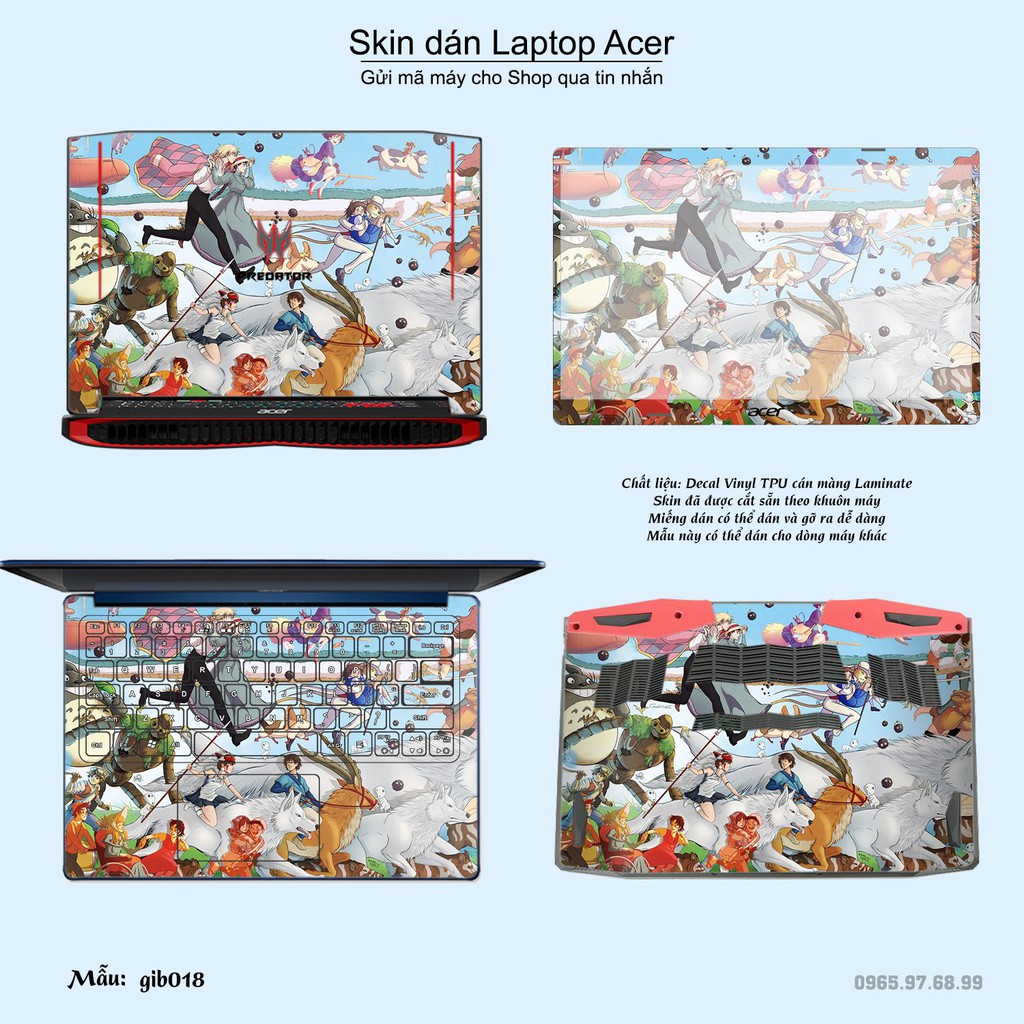 Skin dán Laptop Acer in hình Ghibli image (inbox mã máy cho Shop)